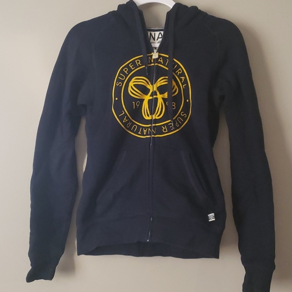 TNA dark navy blue/black zip hoodie - Picture 1 of 5
